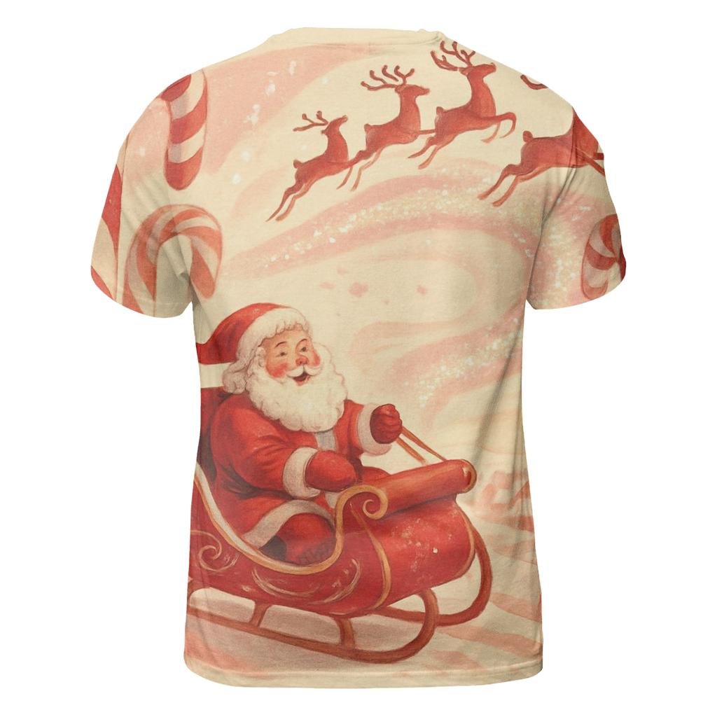 Storybook Sleigh Over Candy Cane Canyons creative print fashion shirts