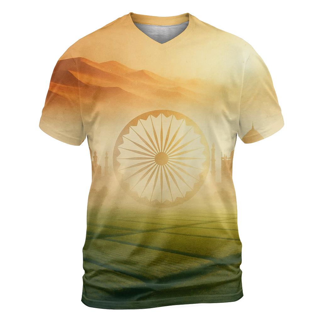 India Desert Mirage Double Exposure artistic all-over print tops
