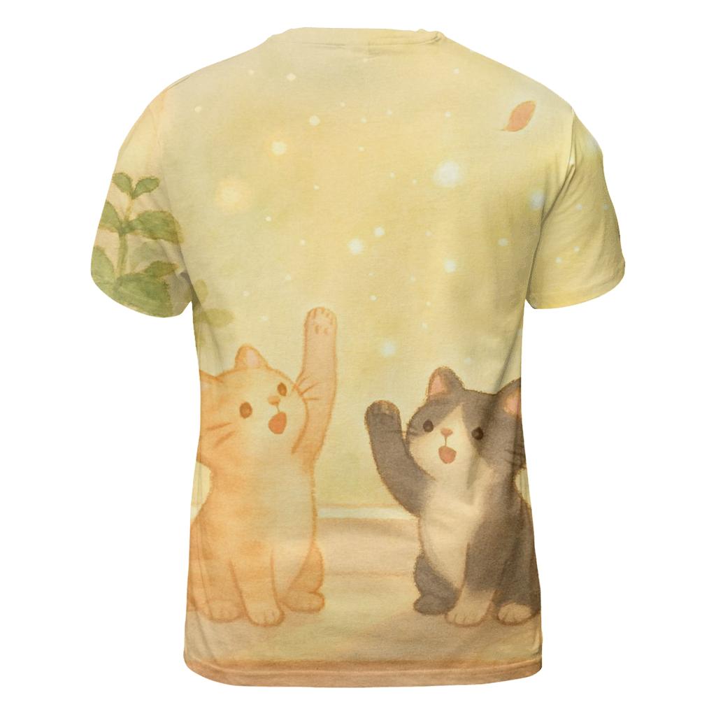 Sunbeam Window Herb Cats vibrant all-over design tees