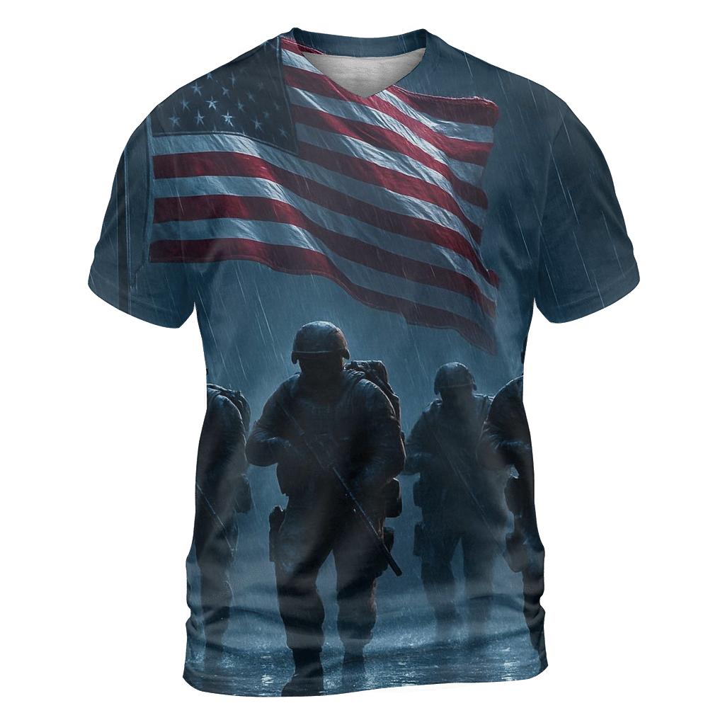 Liberty Forged In Rain statement graphic shirts