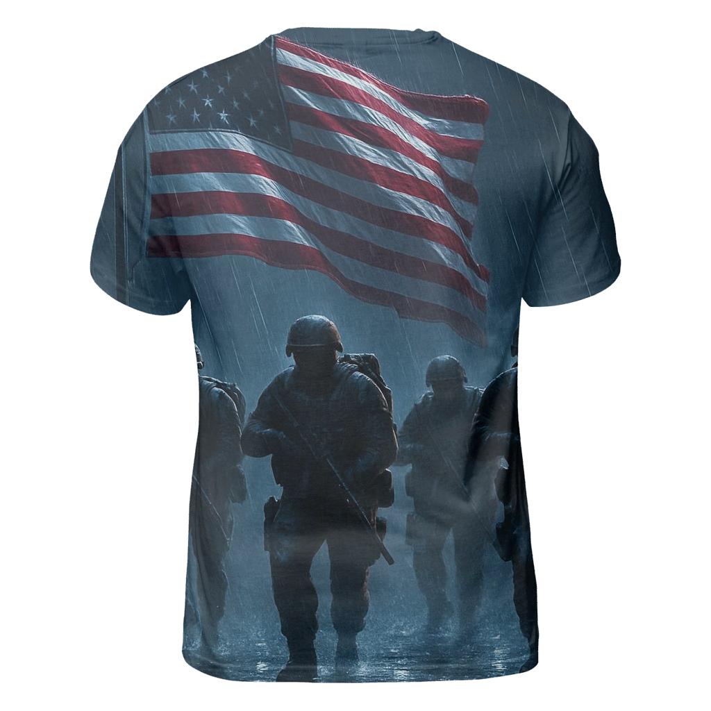 Liberty Forged In Rain statement graphic shirts