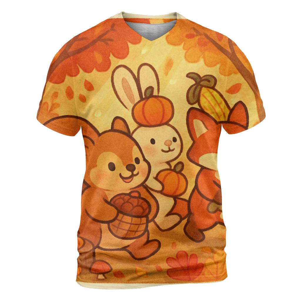 Woodland Friends Harvest Parade custom all-over print shirts