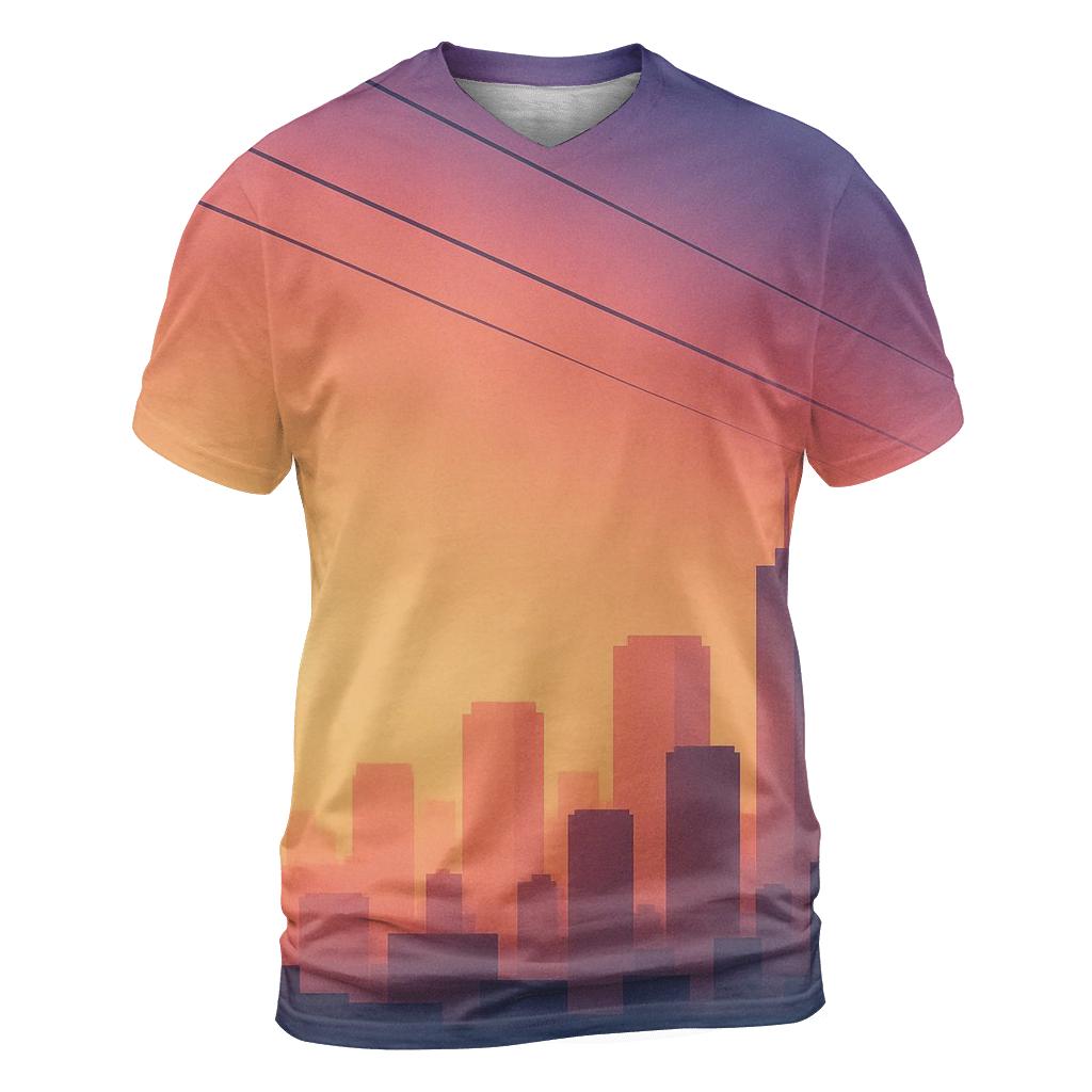 Twilight Tramline Skyline artistic all-over print tops