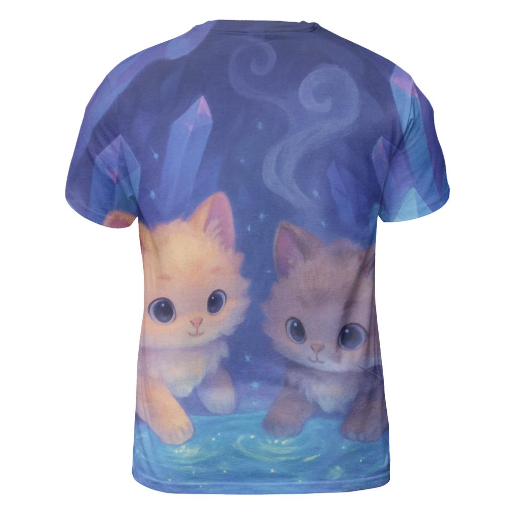 Crystal Cave Purrling Springs vibrant all-over design tees