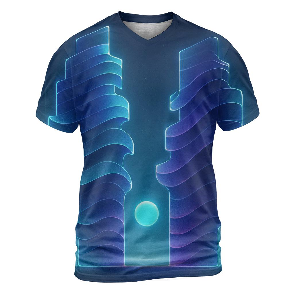 Indigo Soundwave Monoliths unique graphic print tees
