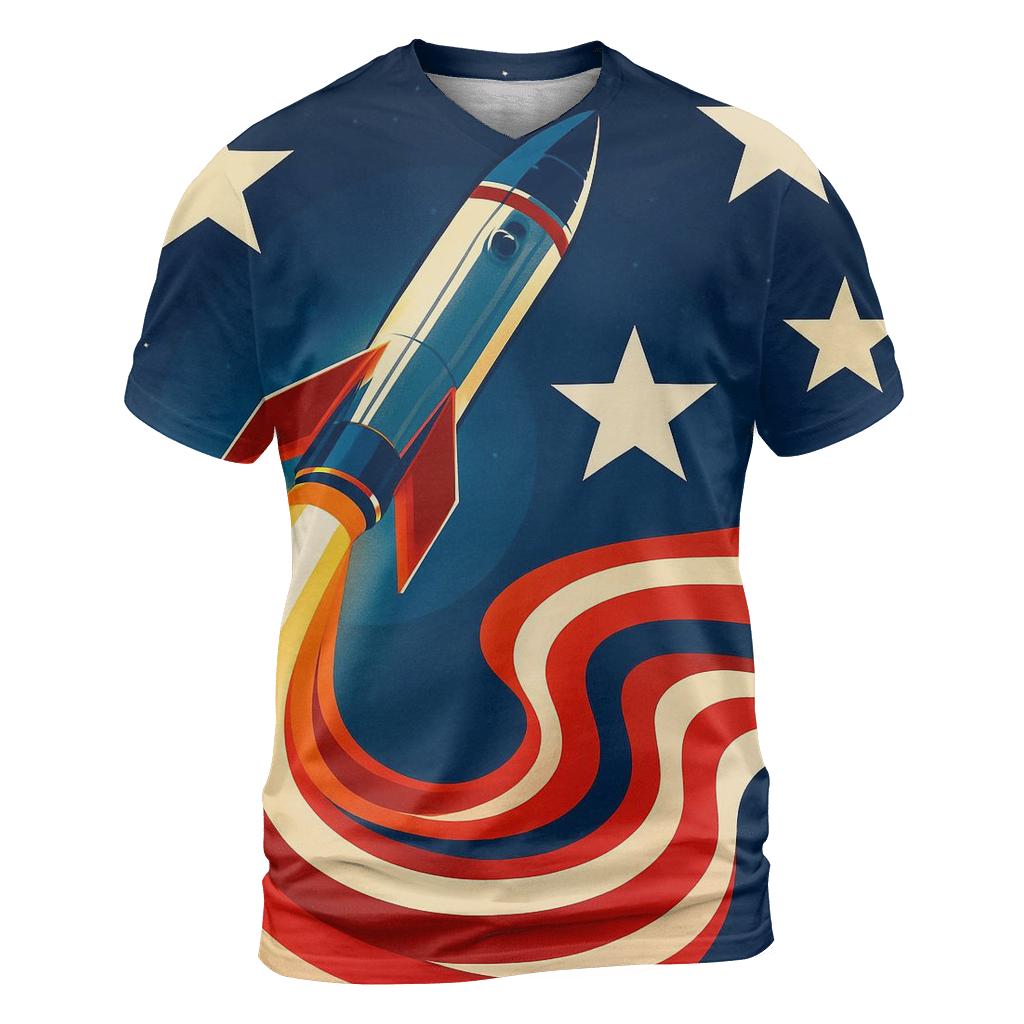 Rocket Trail Stripes artistic all-over print tops