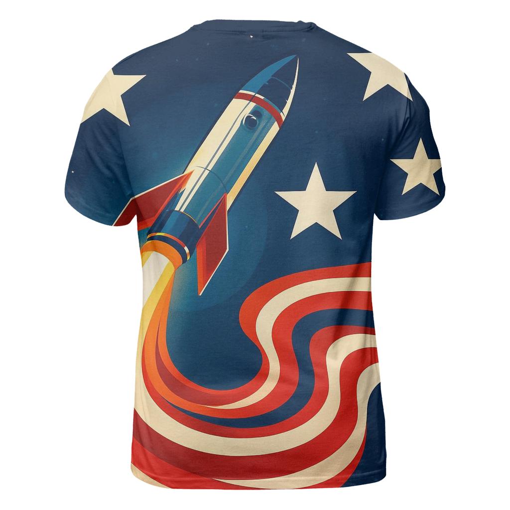 Rocket Trail Stripes artistic all-over print tops