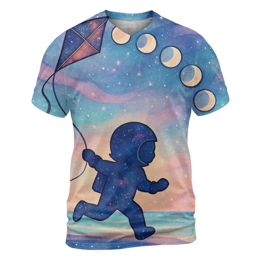 Moon Phase Kite Festival vibrant all-over design tees