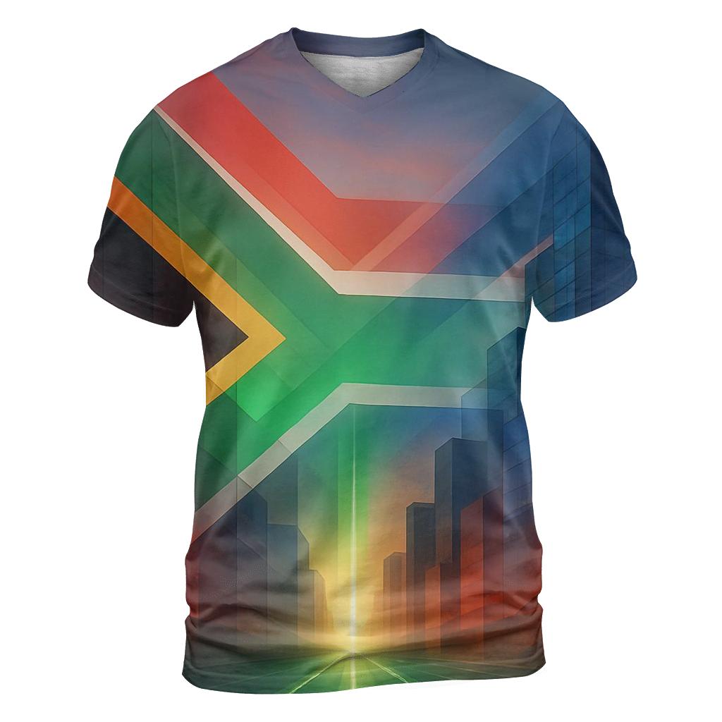 South Africa Prism Skyline Reinterpretation artistic all-over print tops