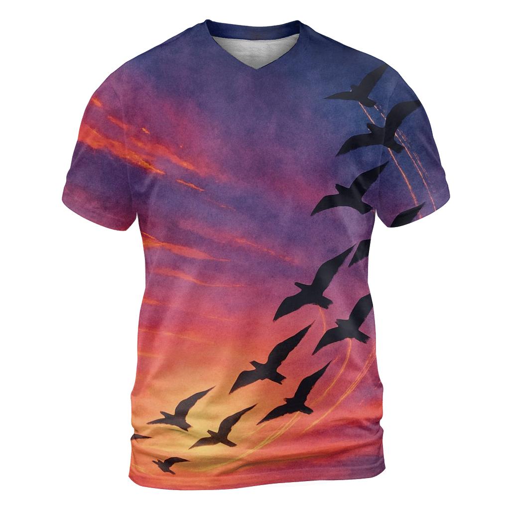 Comet Birds At Sundown designer pattern shirts