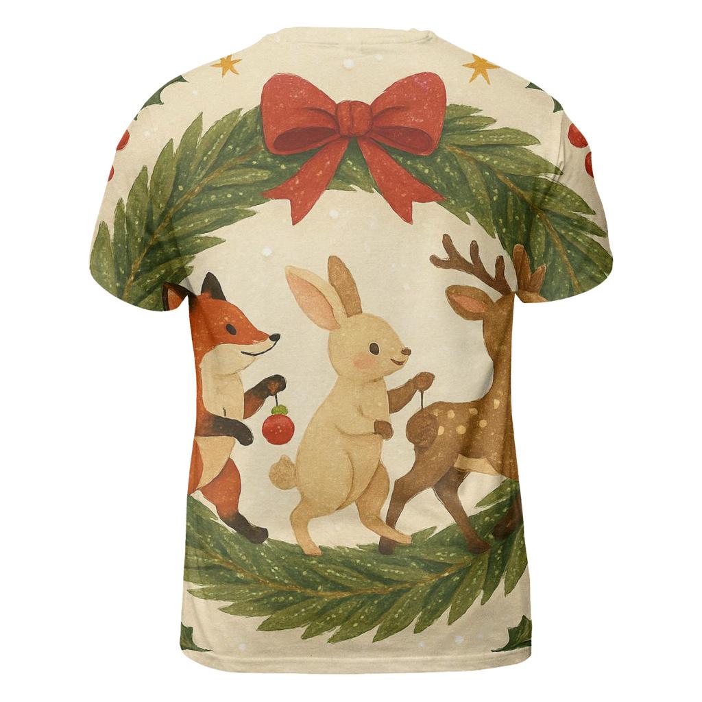 Winter Wildlife Wreath Parade unique graphic print tees