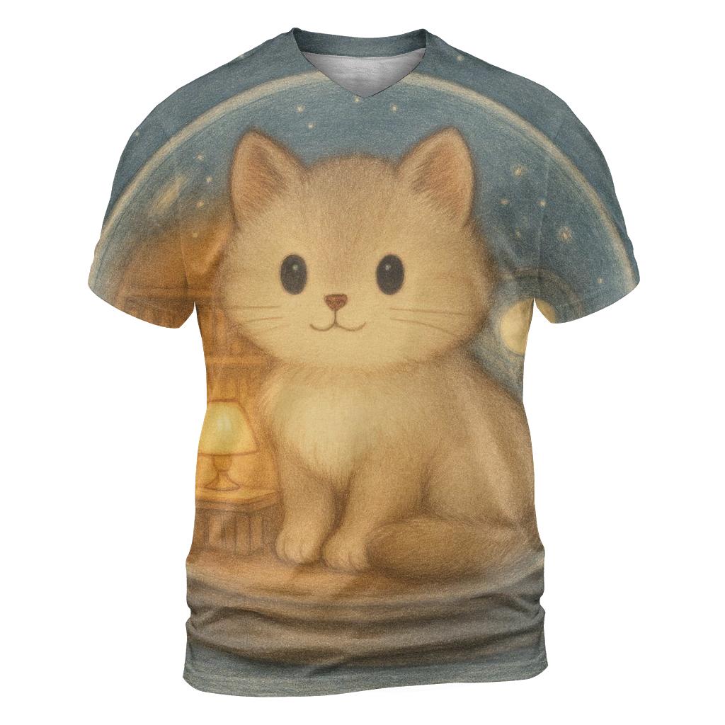 Snowglobe Library Kitten Dream custom all-over print shirts