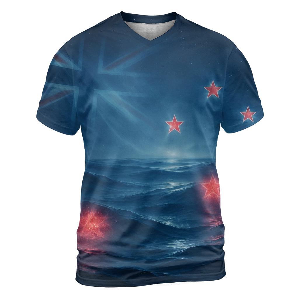 New Zealand Night Ocean Constellation Flag trendy printed shirt styles