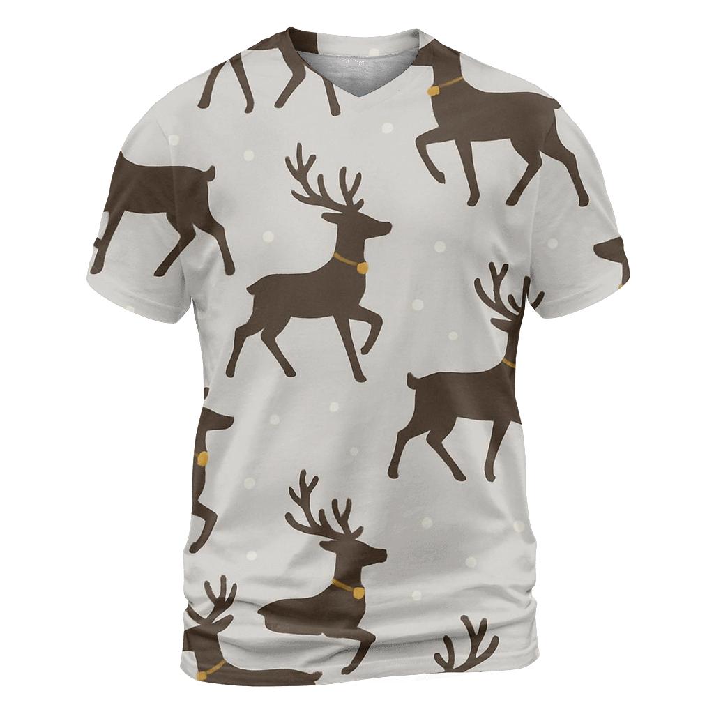 Reindeer Silhouette Diagonal March On Light Gray Background vibrant all-over design tees