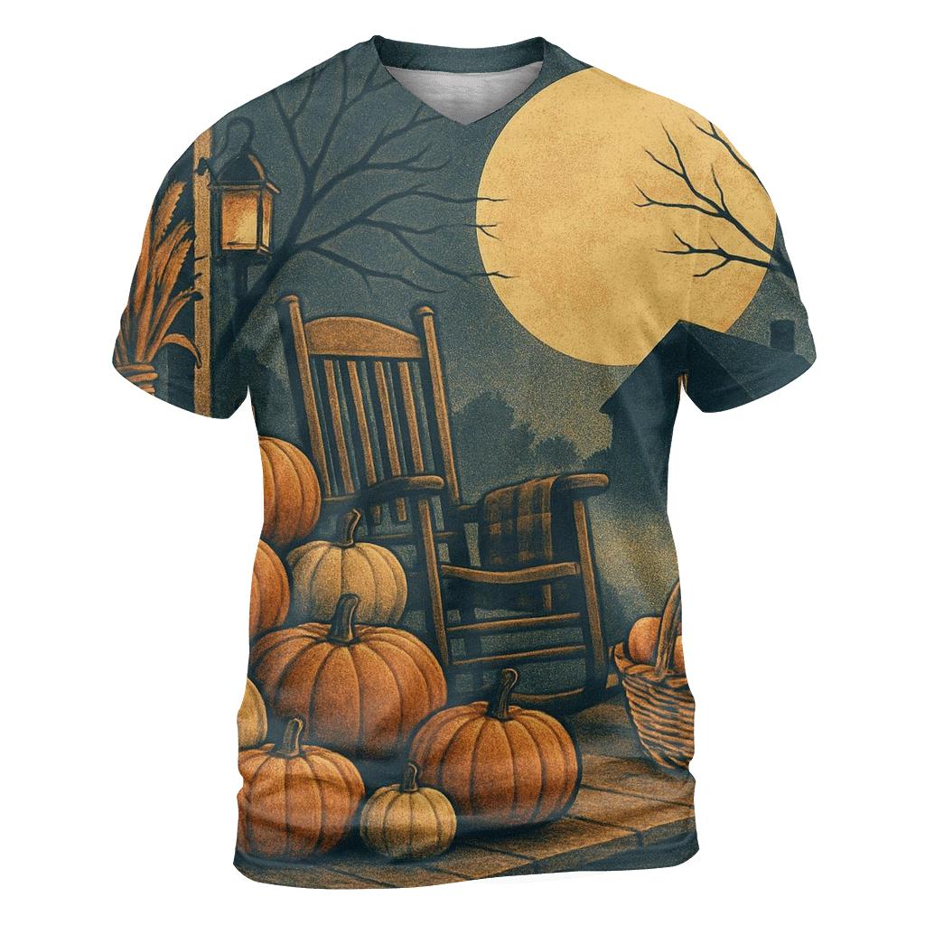 Harvest Moon Porch Welcome Scene artistic all-over print tops