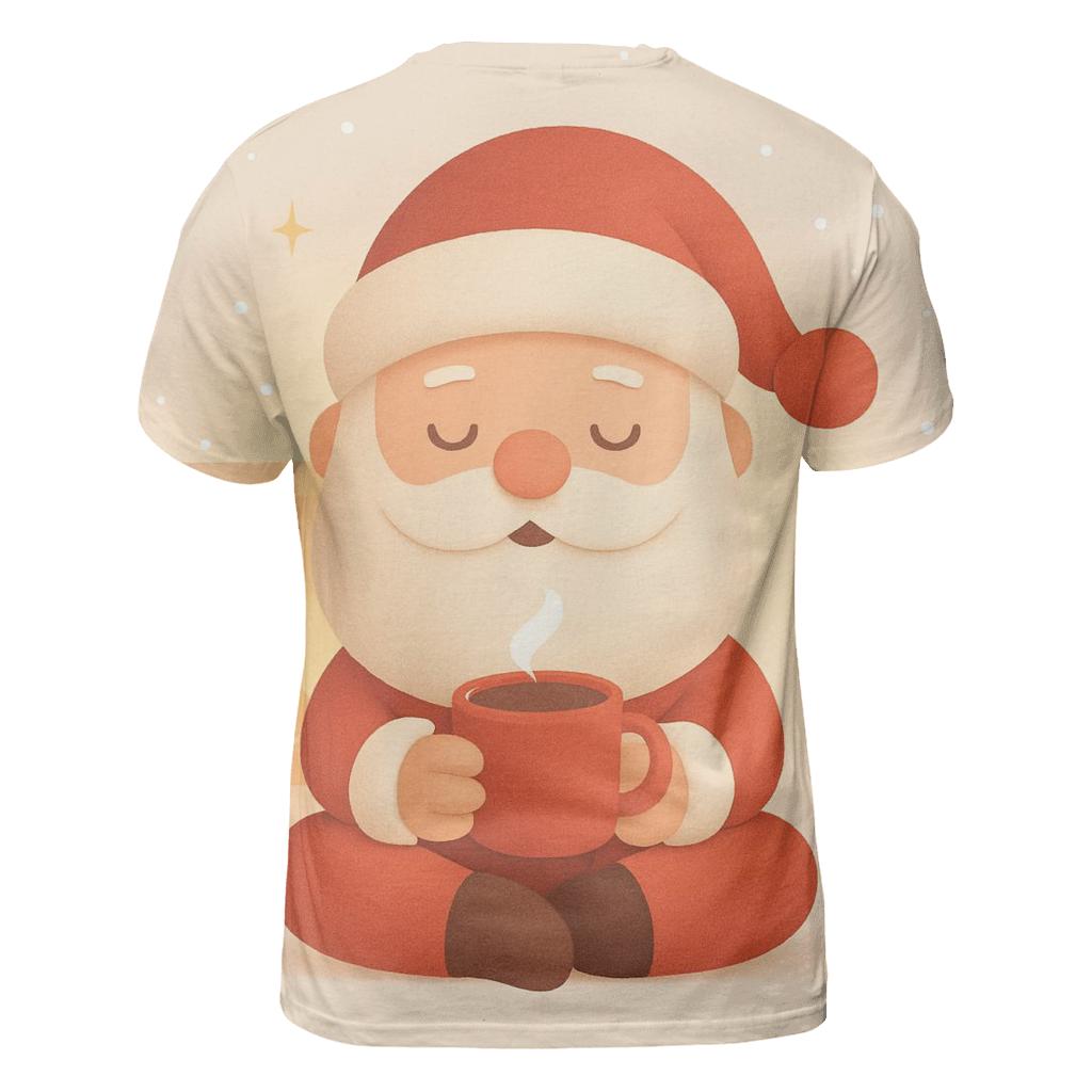 Minimal Cozy Santa With Fireplace Glow unique graphic print tees
