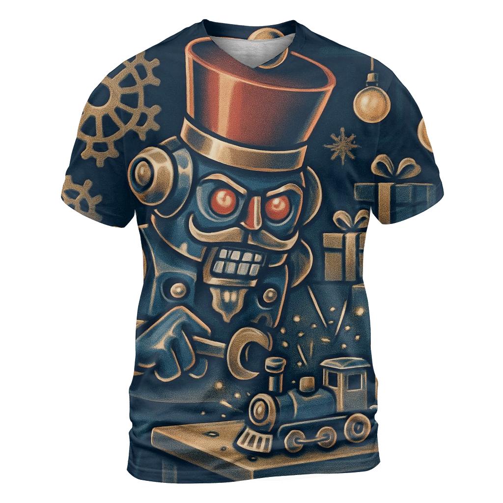 Nutcracker Robot Workshop Sparkstorm vibrant all-over design tees