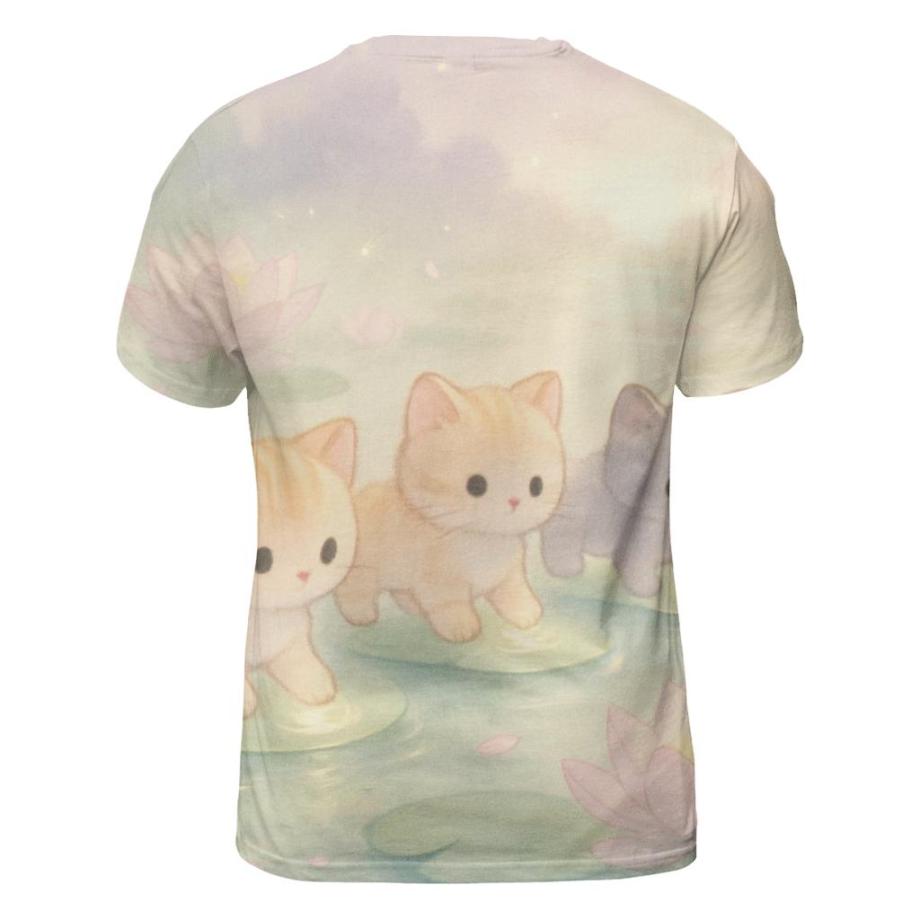 Floating Lotus Pond Kittens statement graphic shirts