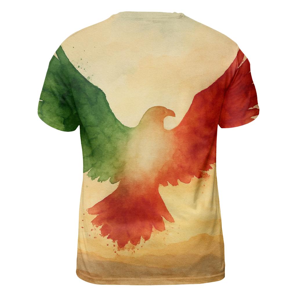 Mexico Eagle Silhouette Flag Overlay designer pattern shirts