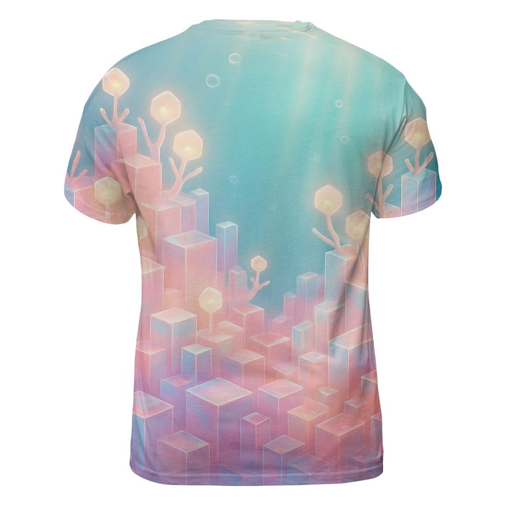 Rose Quartz Data Reef artistic all-over print tops