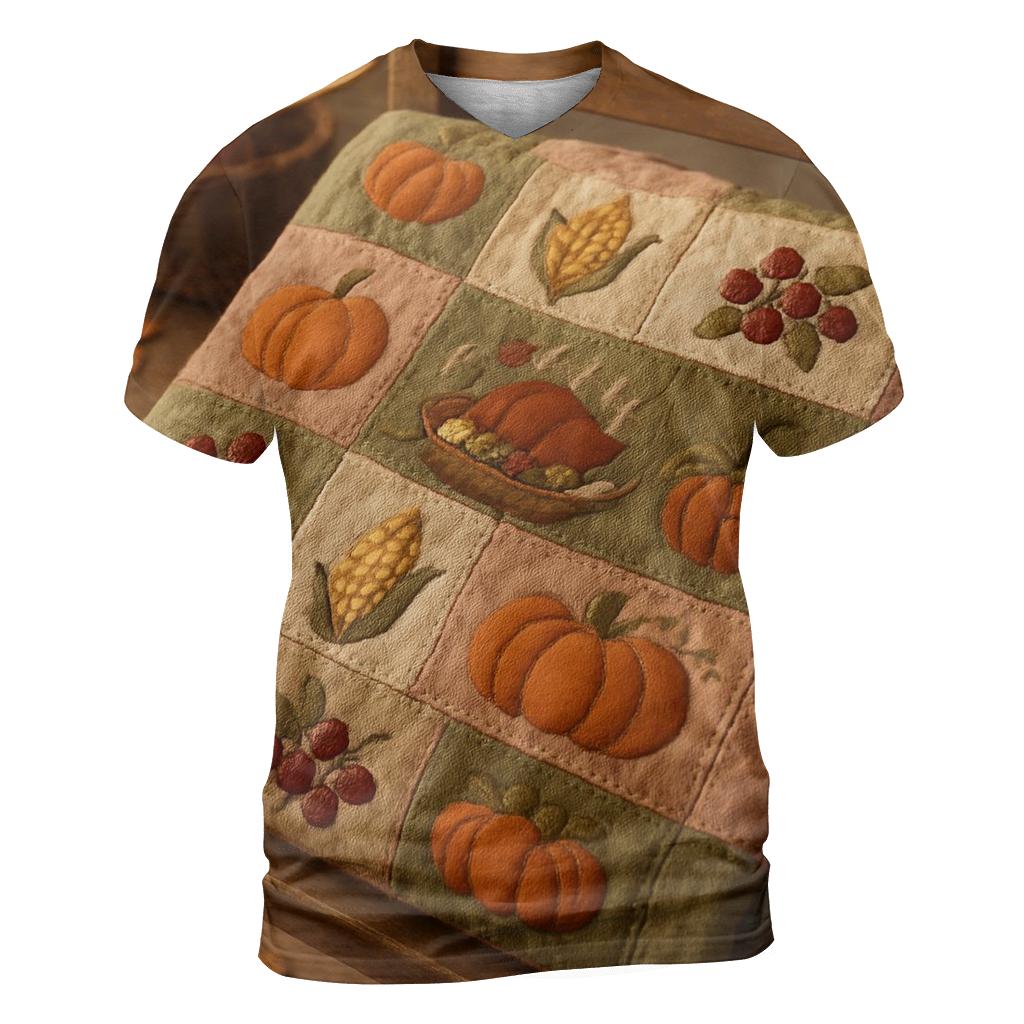 Pilgrim Patchwork Harvest Quilt trendy printed shirt styles