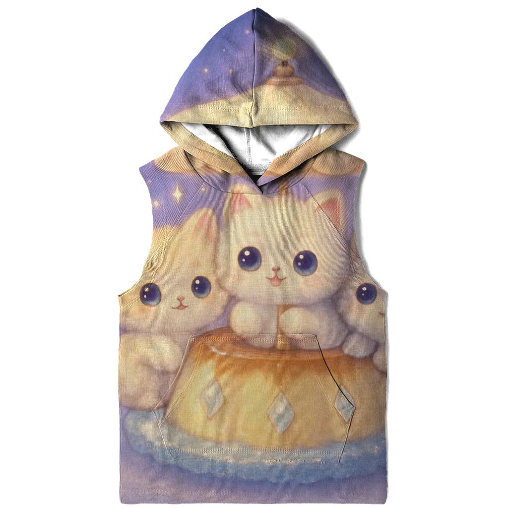 Moonlit Pudding Cat Carousel custom hoodies