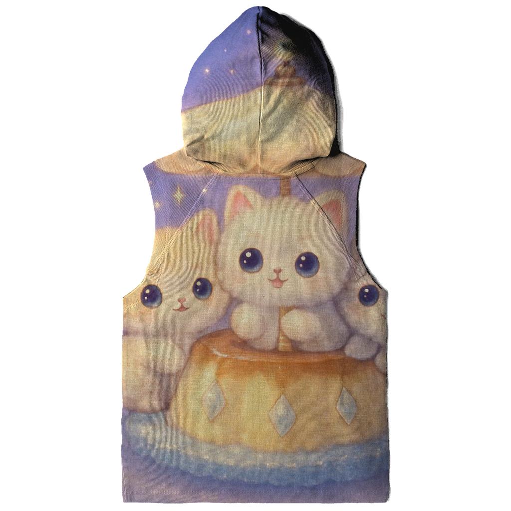 Moonlit Pudding Cat Carousel custom hoodies
