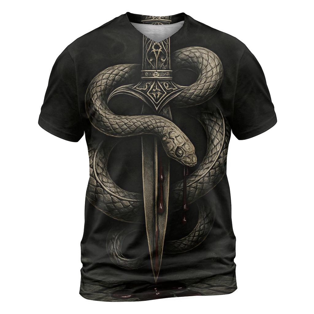 Dagger And Serpent Of The Night Oath statement graphic shirts