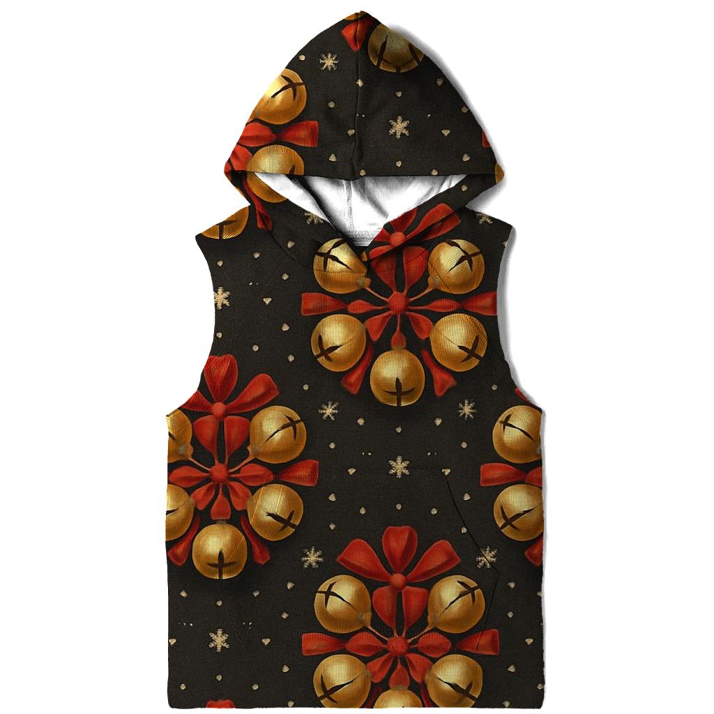 Golden Bell Rosette Medallions On Charcoal Background graphic hoodies