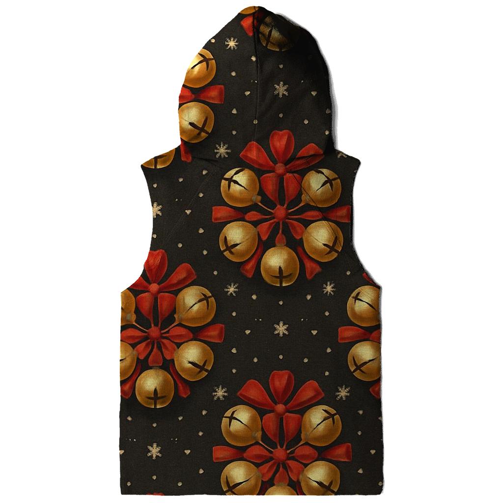 Golden Bell Rosette Medallions On Charcoal Background graphic hoodies