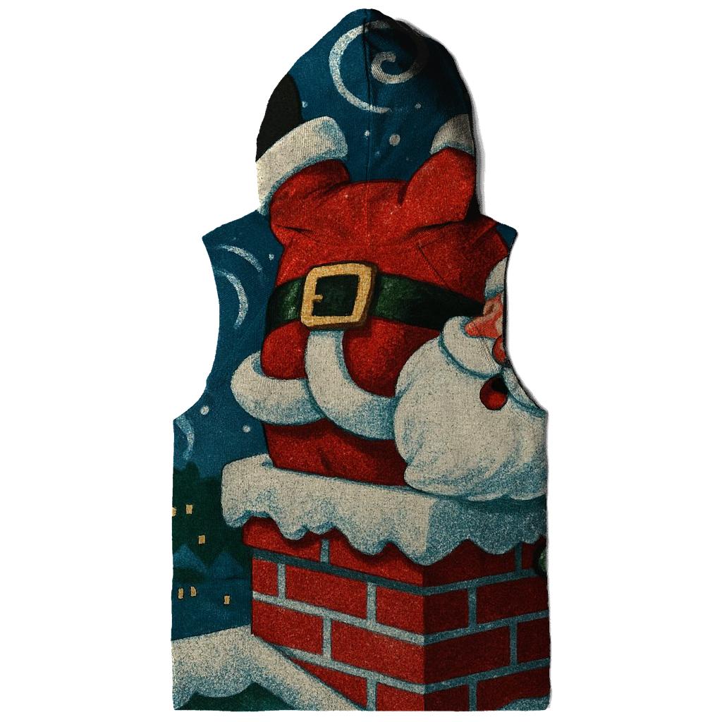Santa Stuck In Chimney Snowstorm Swirl graphic hoodies