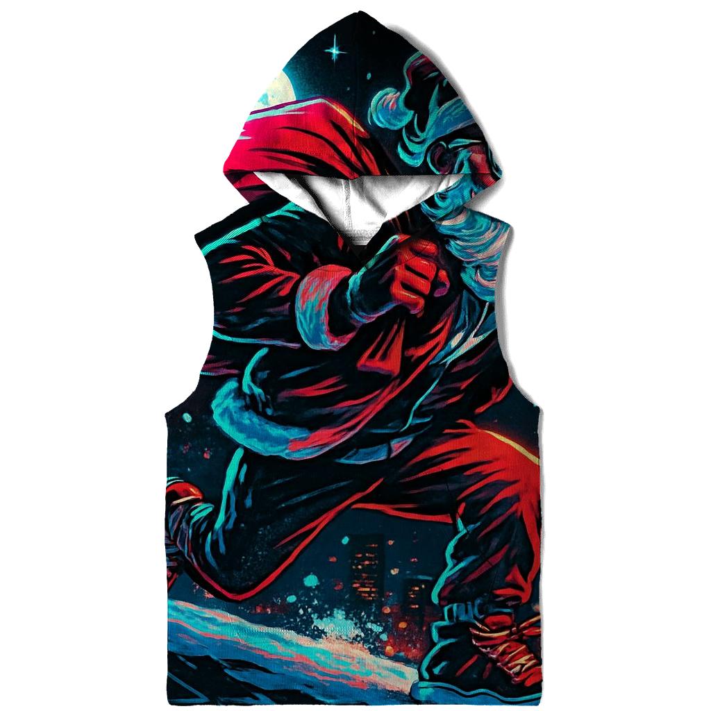 Neon Night Santa On A Rooftop Run custom hoodies