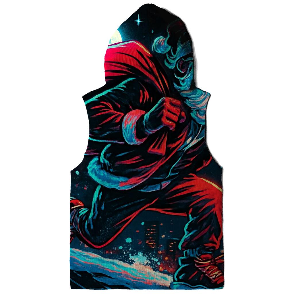 Neon Night Santa On A Rooftop Run custom hoodies