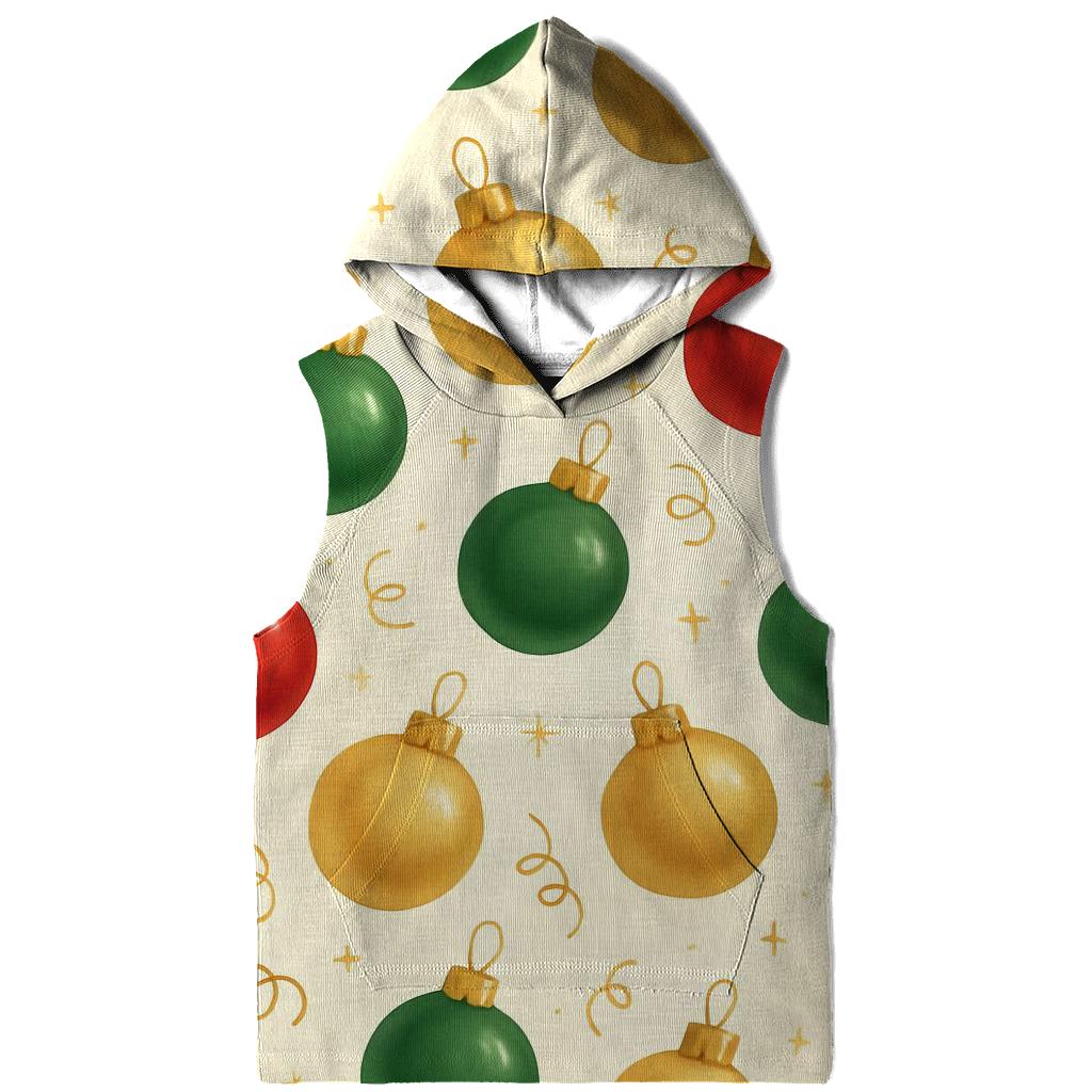 Red And Green Ornament Scatter On Cream Background pullover hoodies