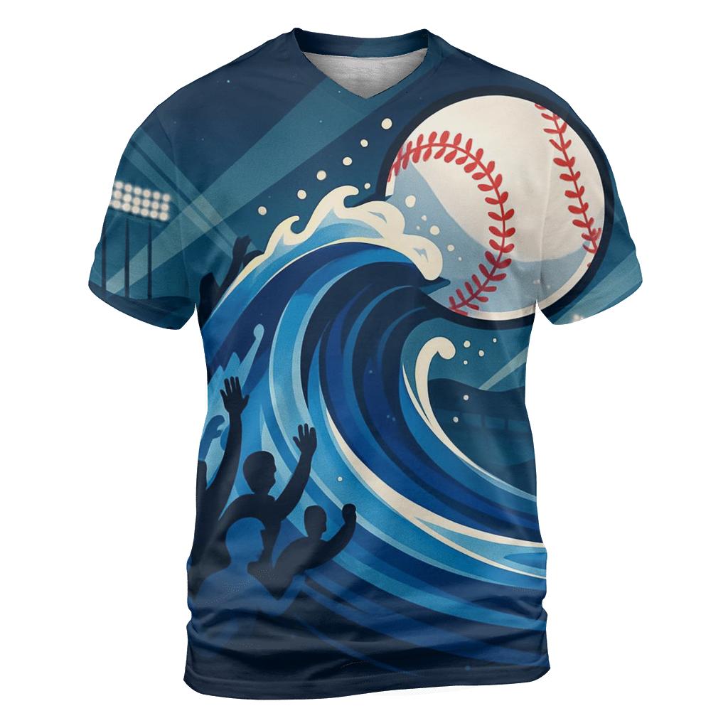 Midnight Rally Wave creative print fashion shirts