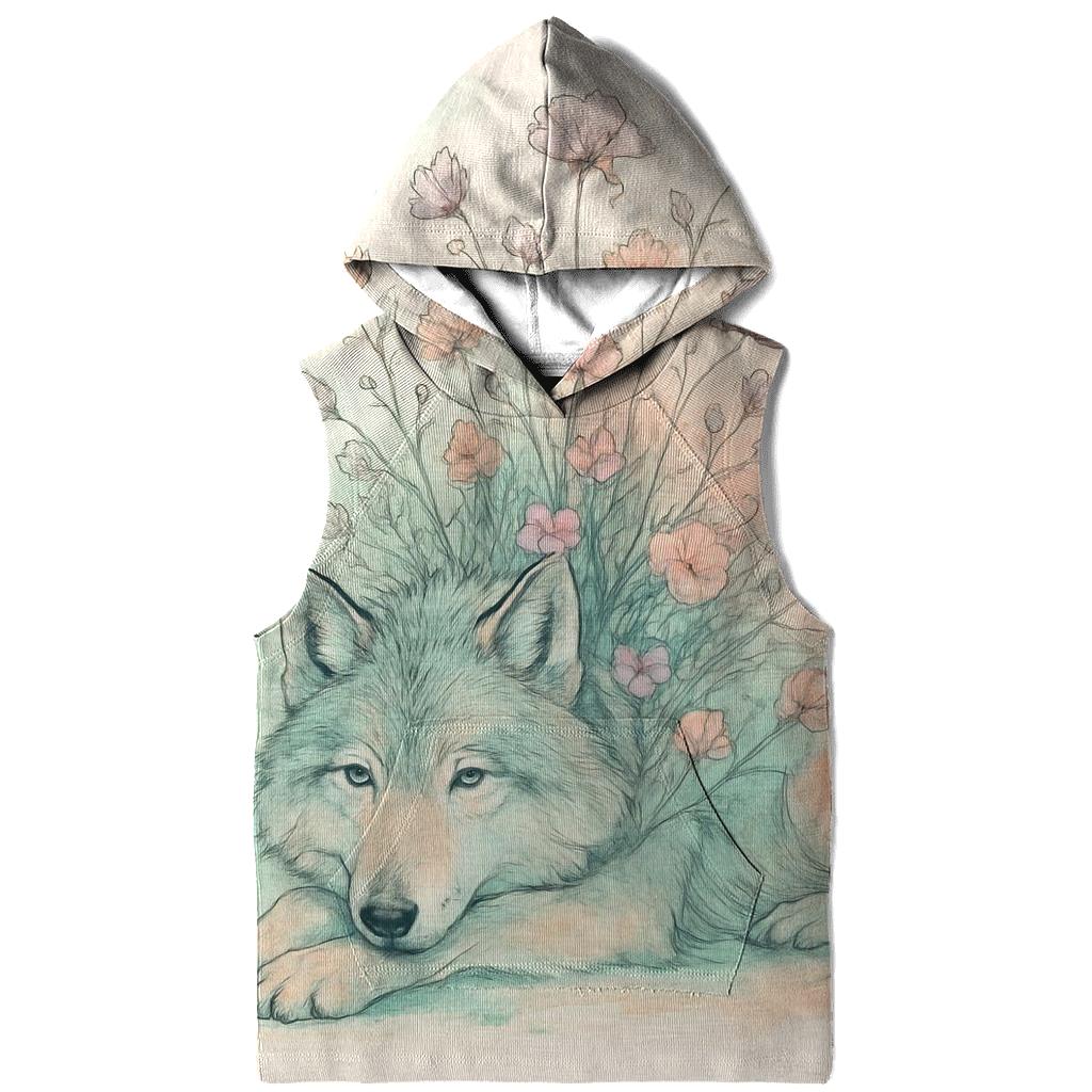 Meadow Ink Bloom Wolf printed hoodies