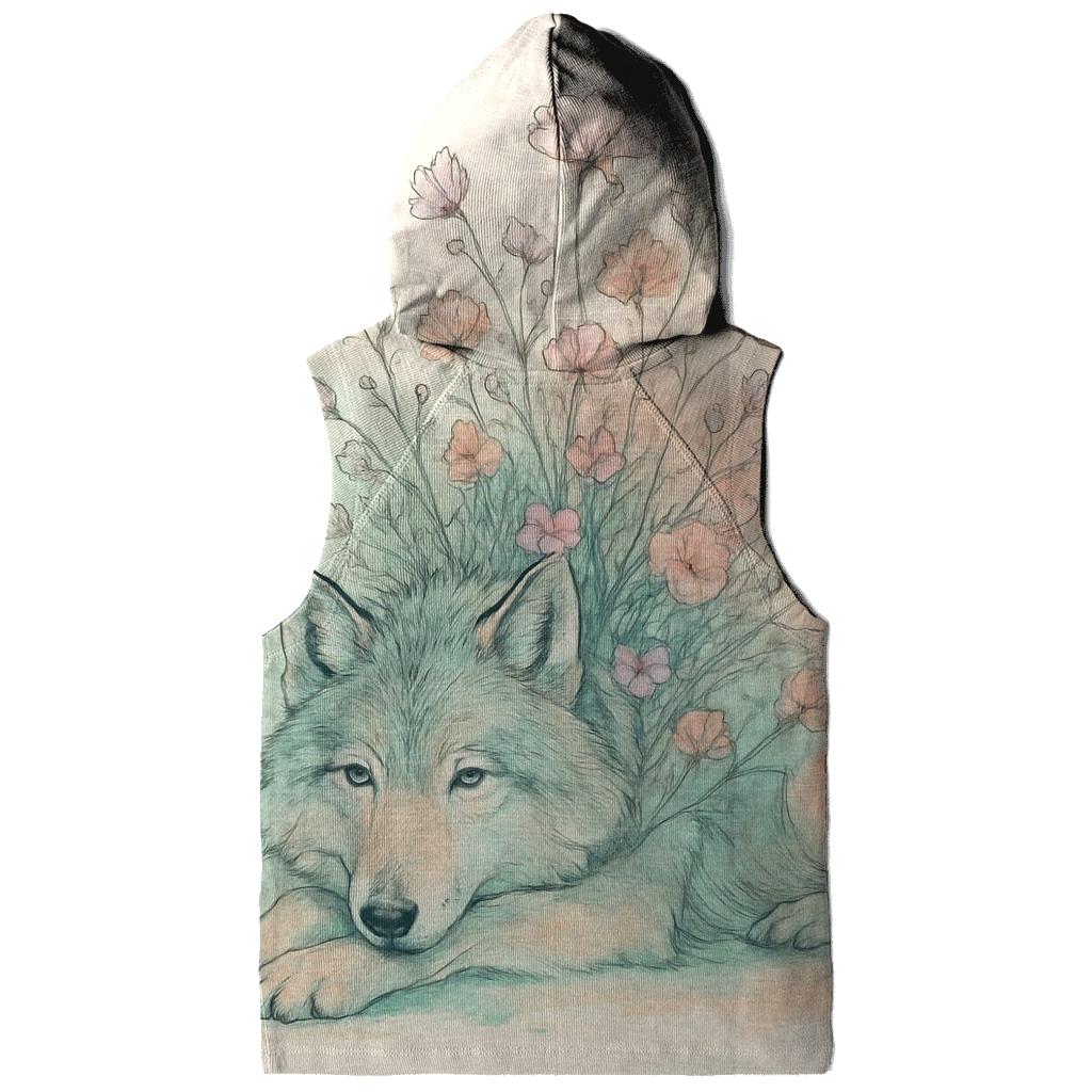 Meadow Ink Bloom Wolf printed hoodies