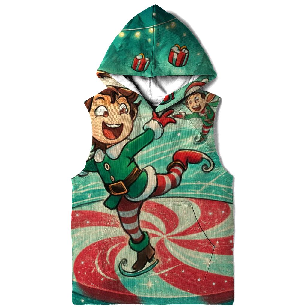 Elf Skate Party On Frozen Candy Pond heavyweight hoodies