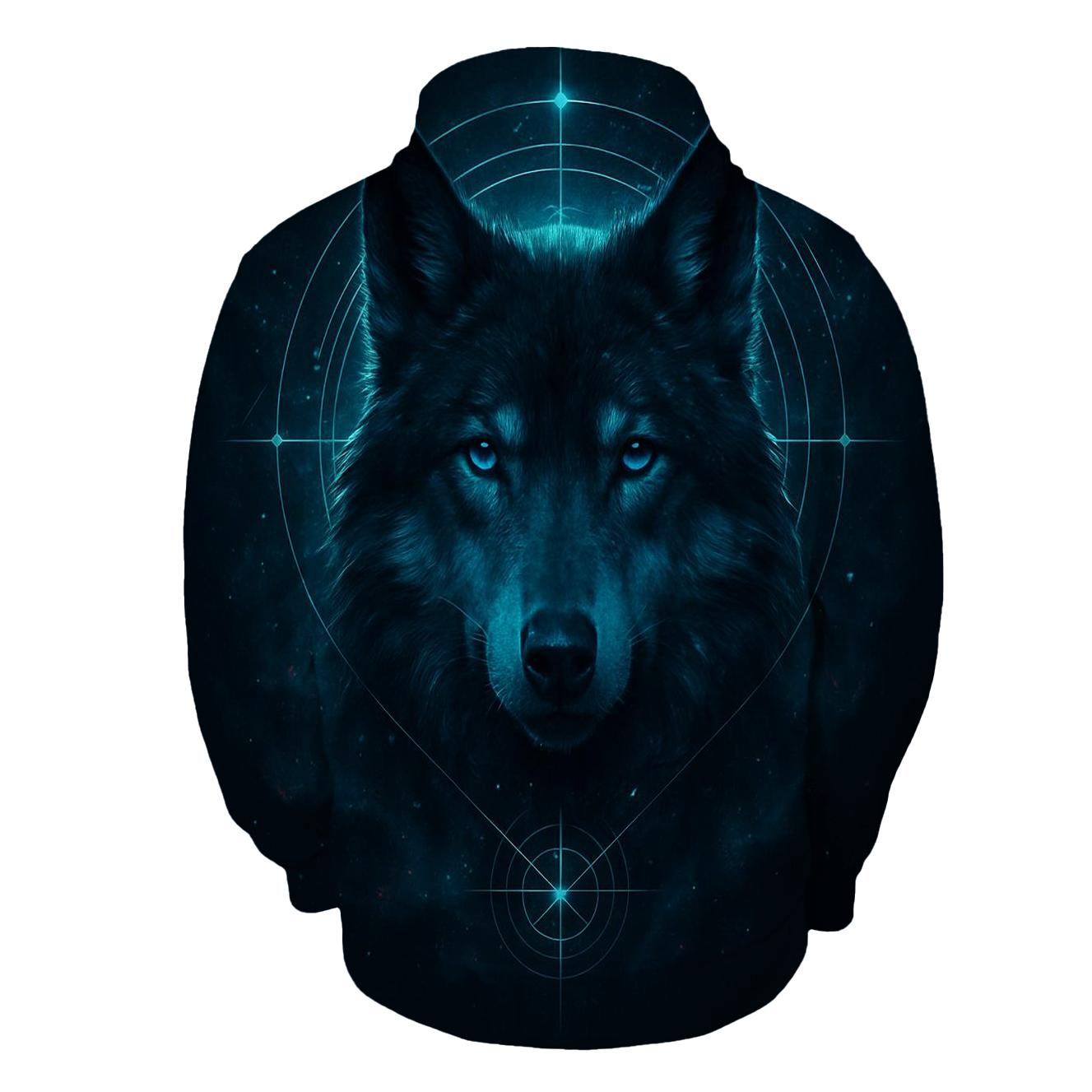 Astral Compass Wolf zip-up hoodies