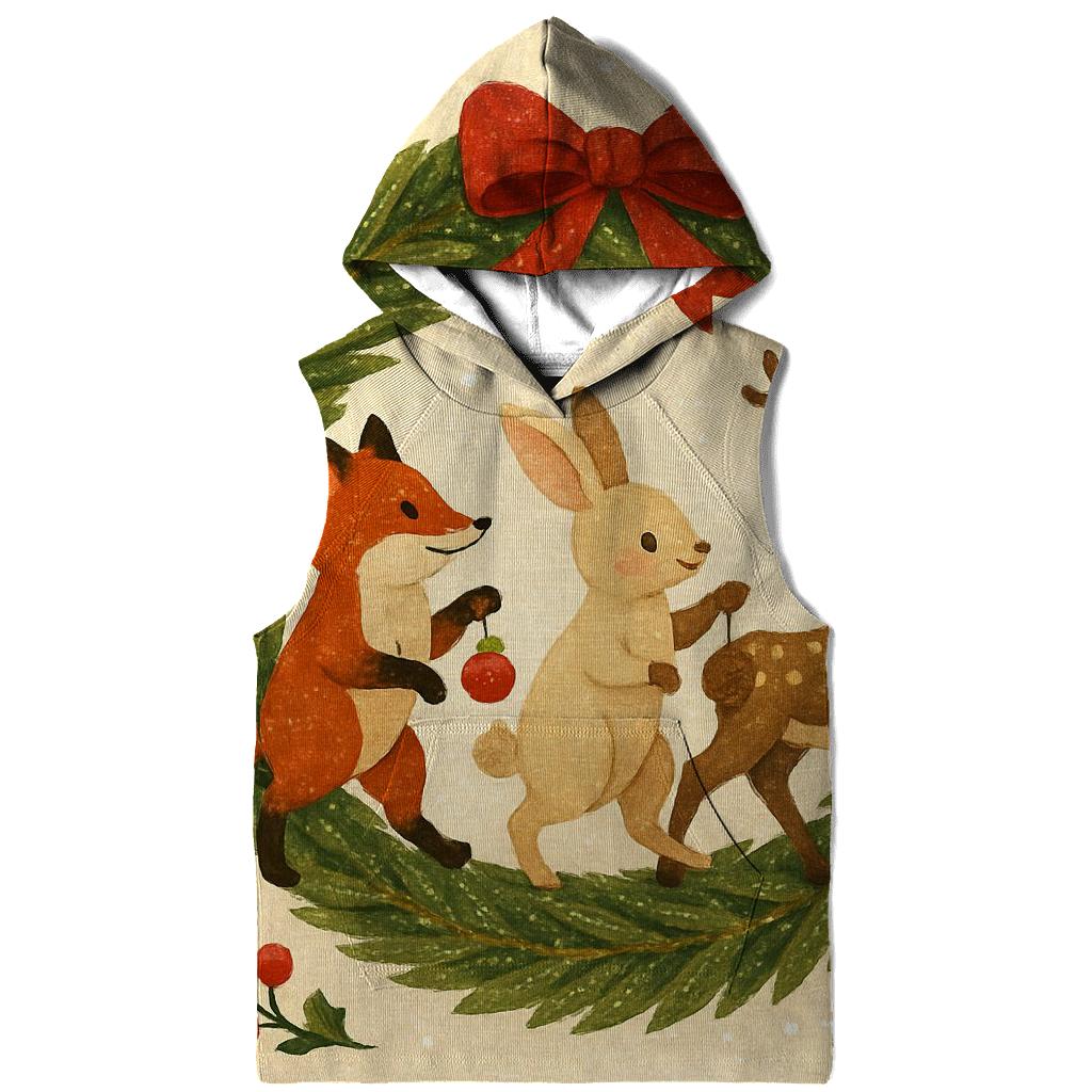 Winter Wildlife Wreath Parade pullover hoodies