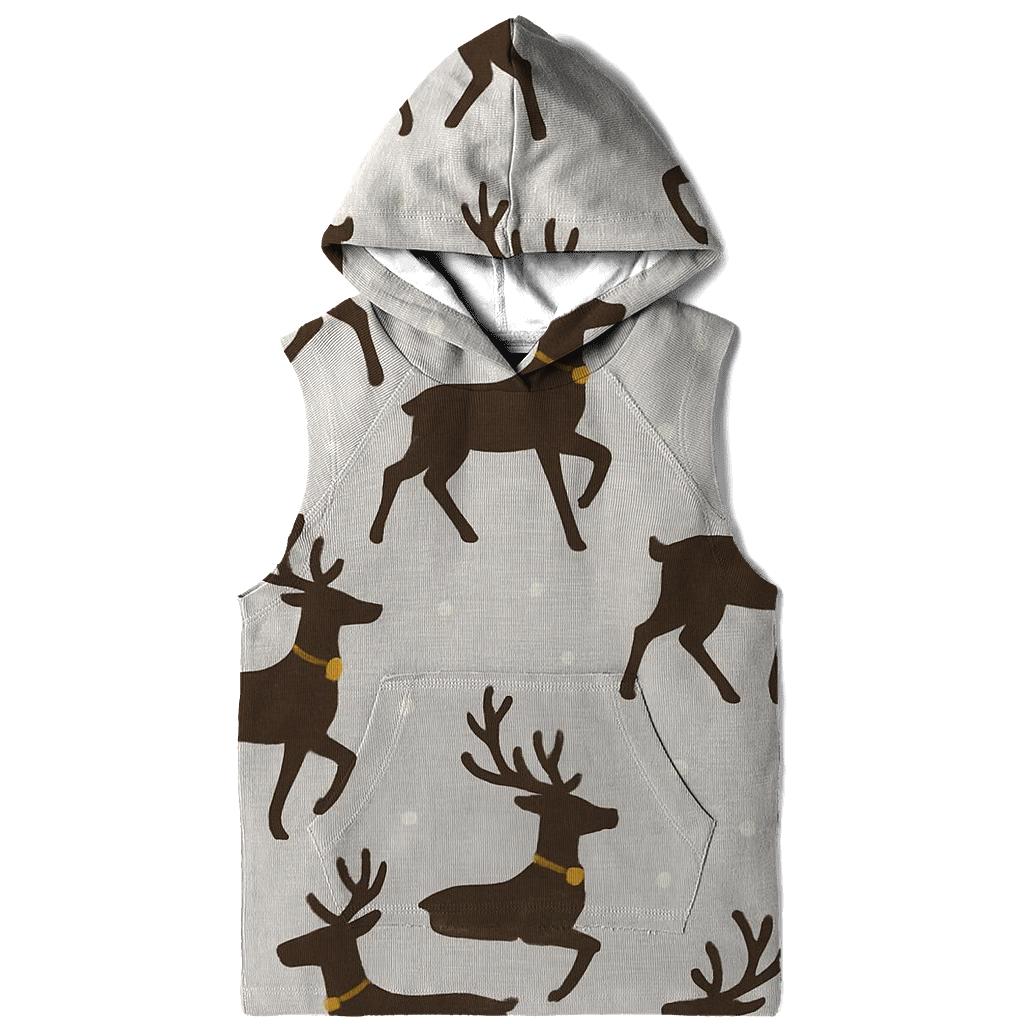 Reindeer Silhouette Diagonal March On Light Gray Background custom hoodies
