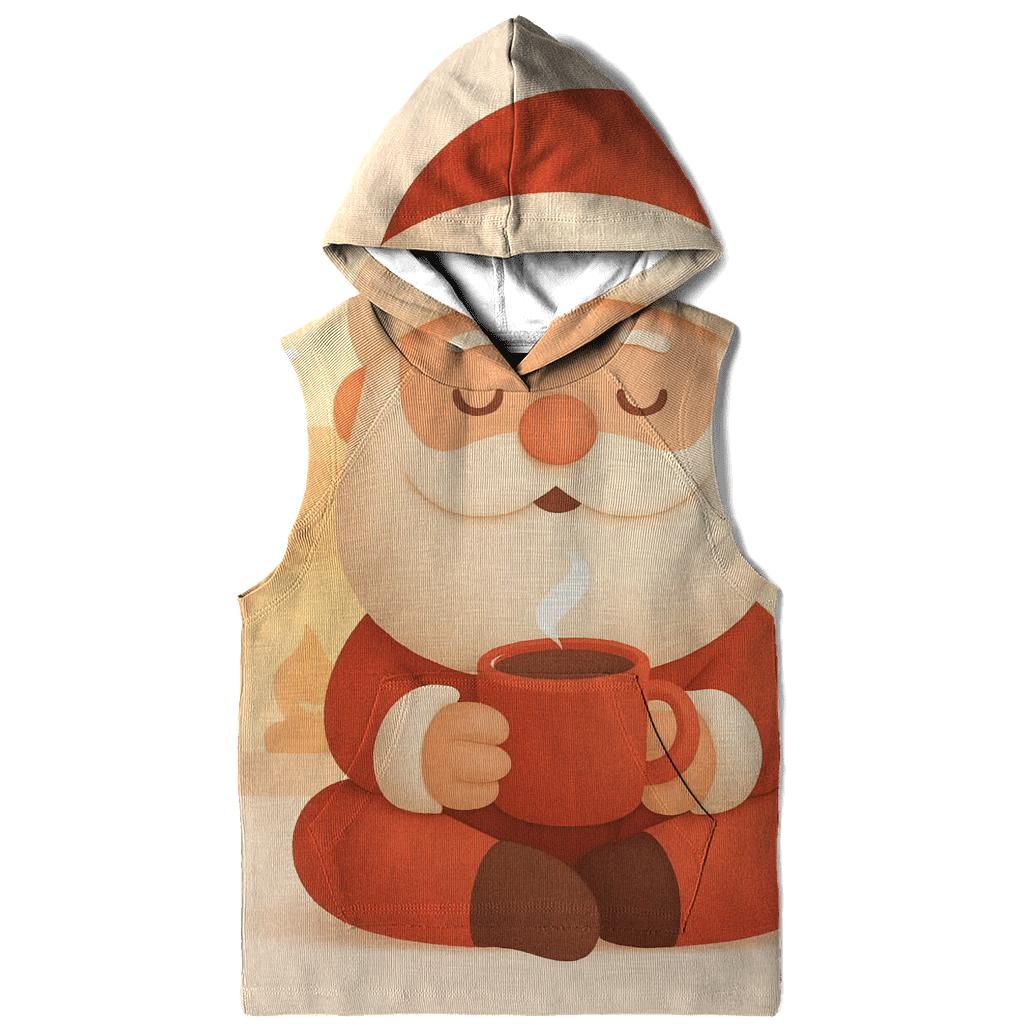 Minimal Cozy Santa With Fireplace Glow heavyweight hoodies