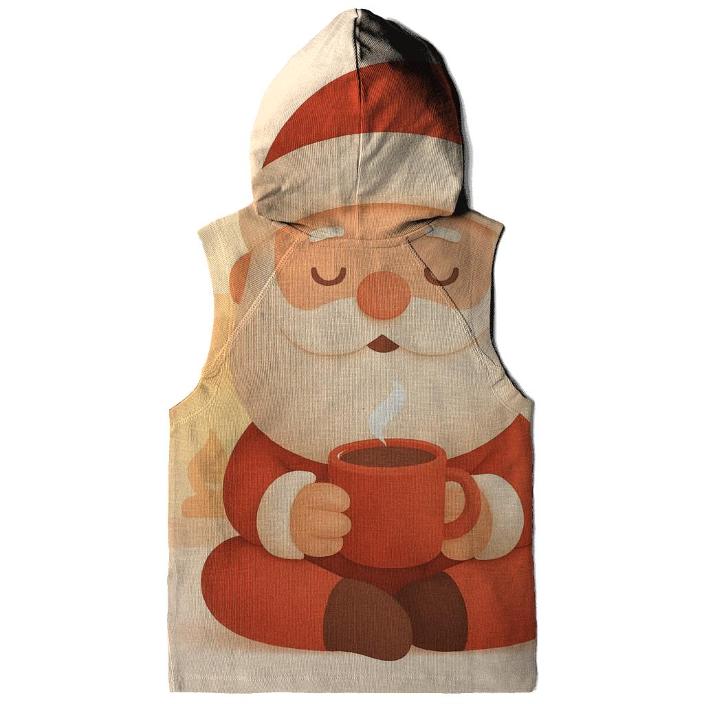 Minimal Cozy Santa With Fireplace Glow heavyweight hoodies