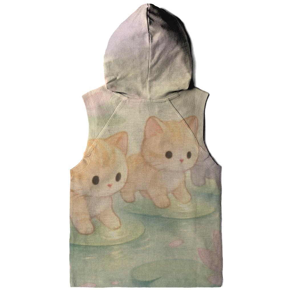 Floating Lotus Pond Kittens embroidered hoodies