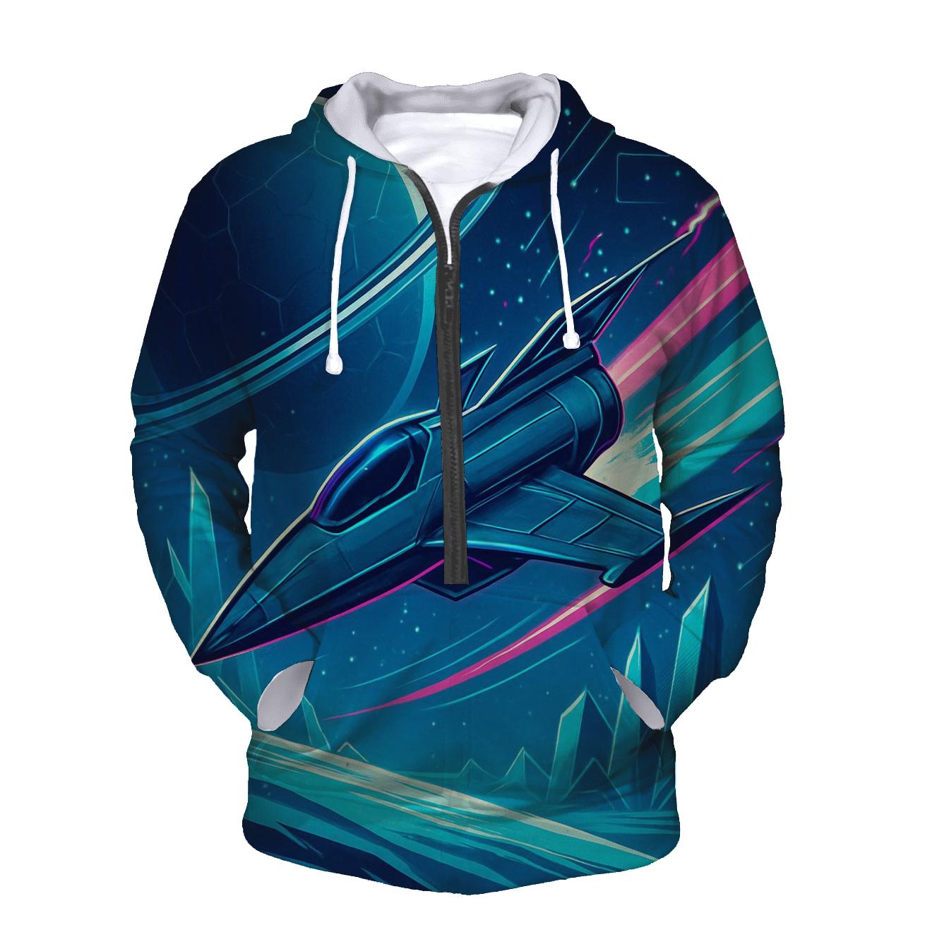 Aurora Engine Over The Ice Moon zip-up hoodies