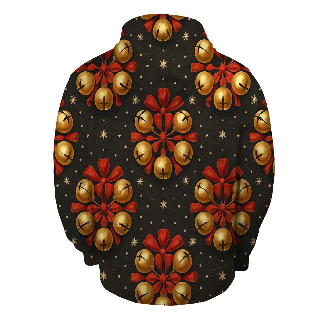 Golden Bell Rosette Medallions On Charcoal Background hoodies fashion