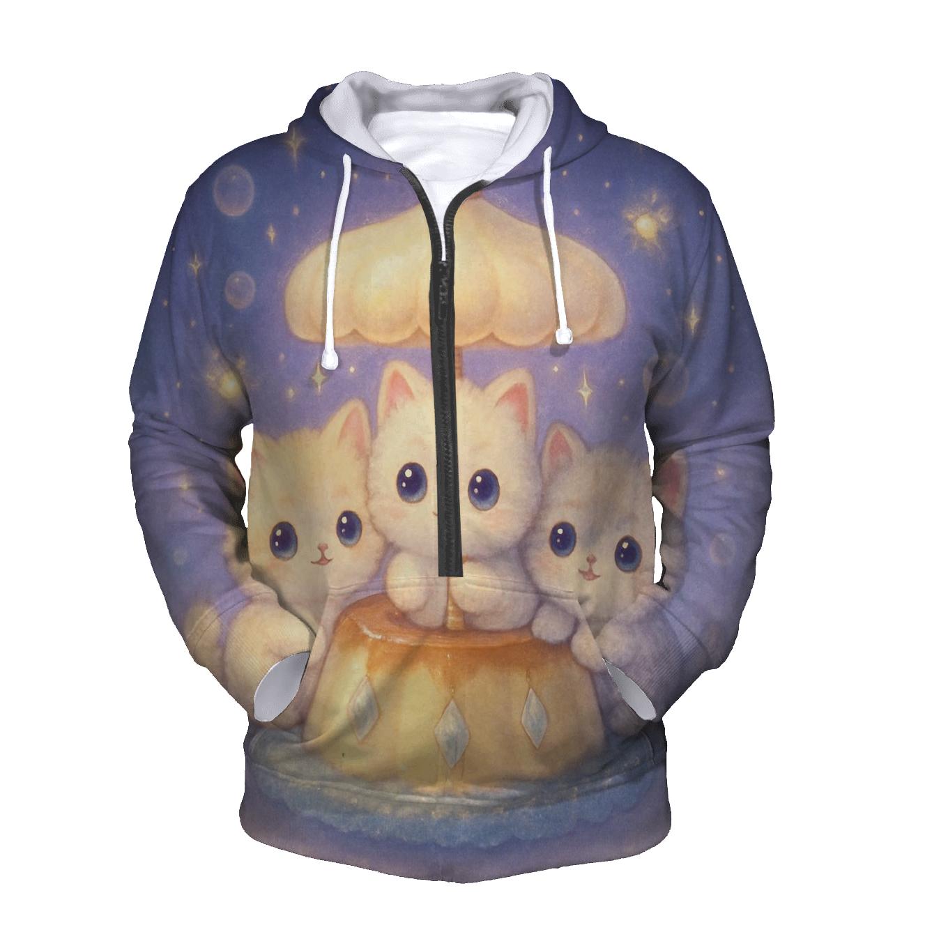 Moonlit Pudding Cat Carousel hoodie trends