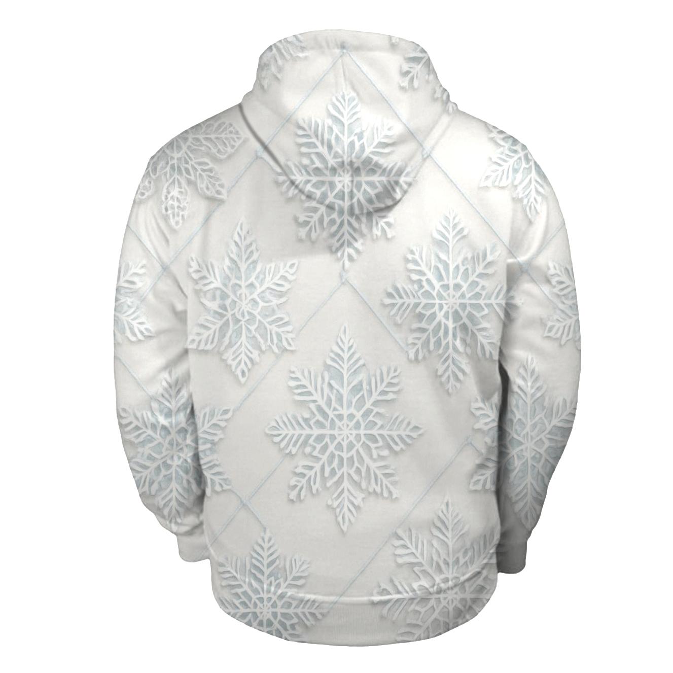 Snowflake Lace Lattice On Ivory Background zip-up hoodies