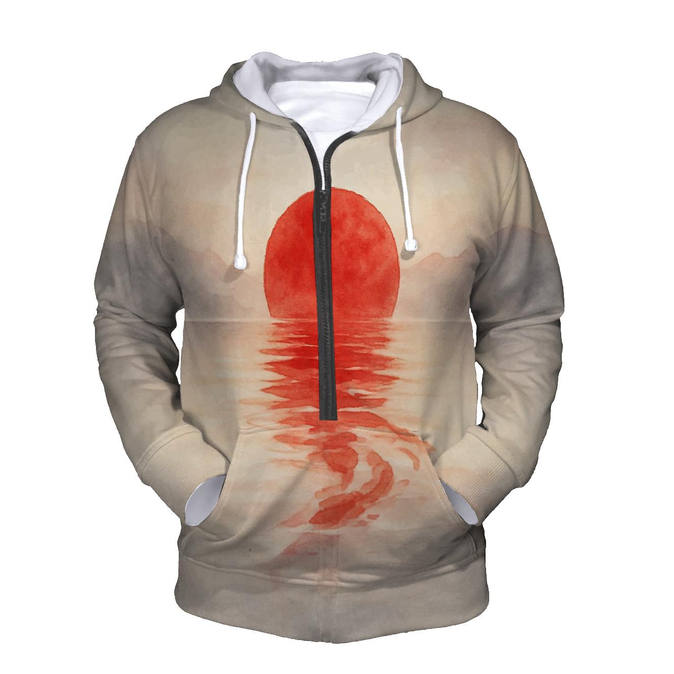 Japan Rising Sun Watercolor Drift hoodie designs
