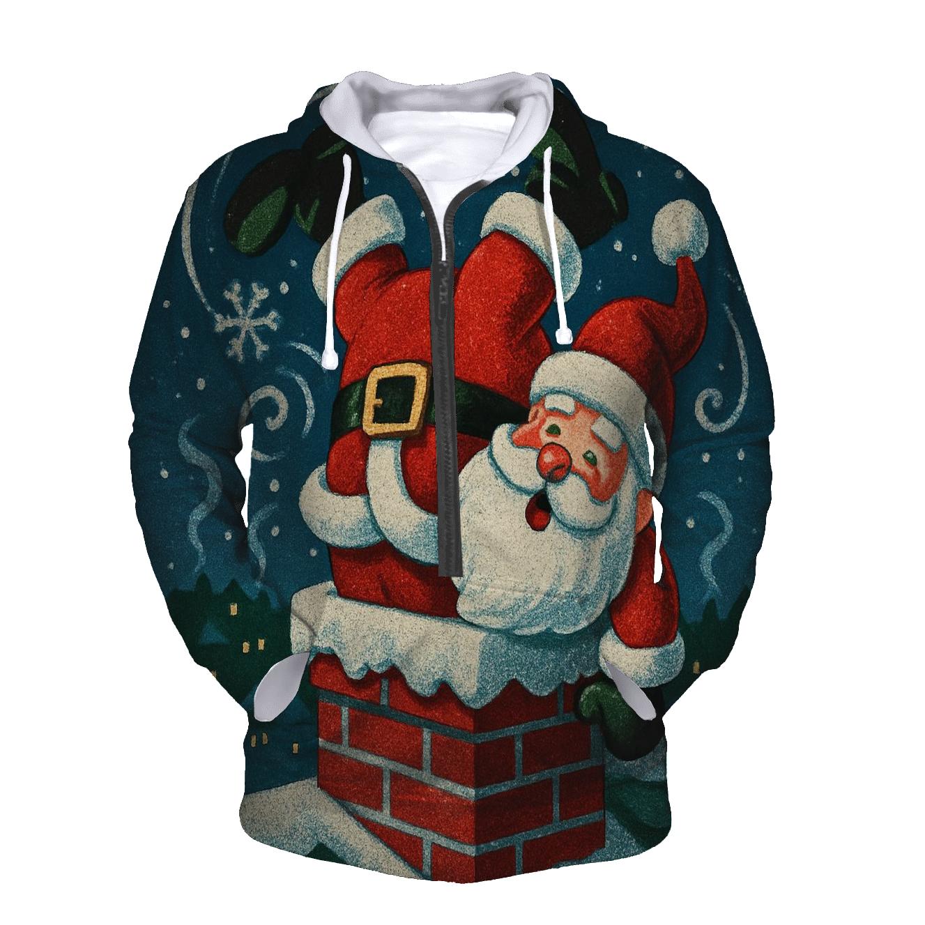 Santa Stuck In Chimney Snowstorm Swirl hoodie trends